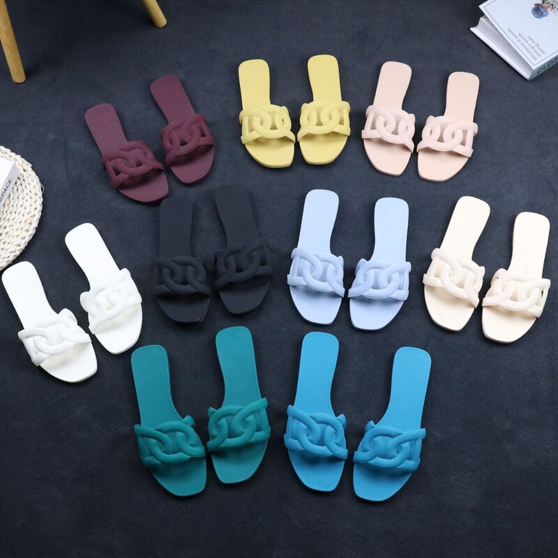 H Brand Summer Women's Slip-On Sandals for Daily Casual Wear, Beach Outings, Versatile Solid Color Hollow Design H Brand Summer Women's Slip-On Sandals for Daily Casual Wear, Beach Outings, Versatile Solid Color Hollow Design