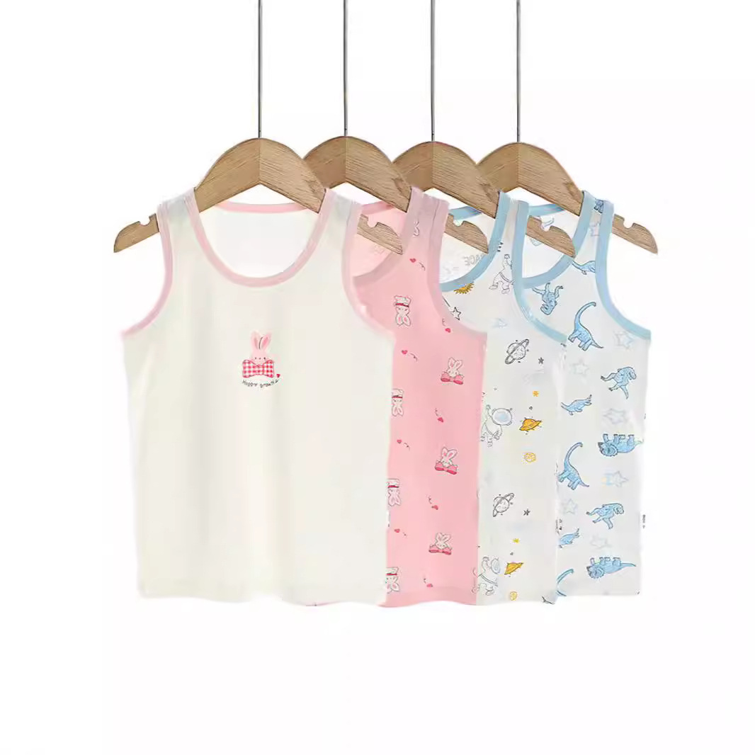 Summer New Children's Clothing: Girls' and Boys' Vests, Lycra Cotton Undershirts, Boys' Tank Tops