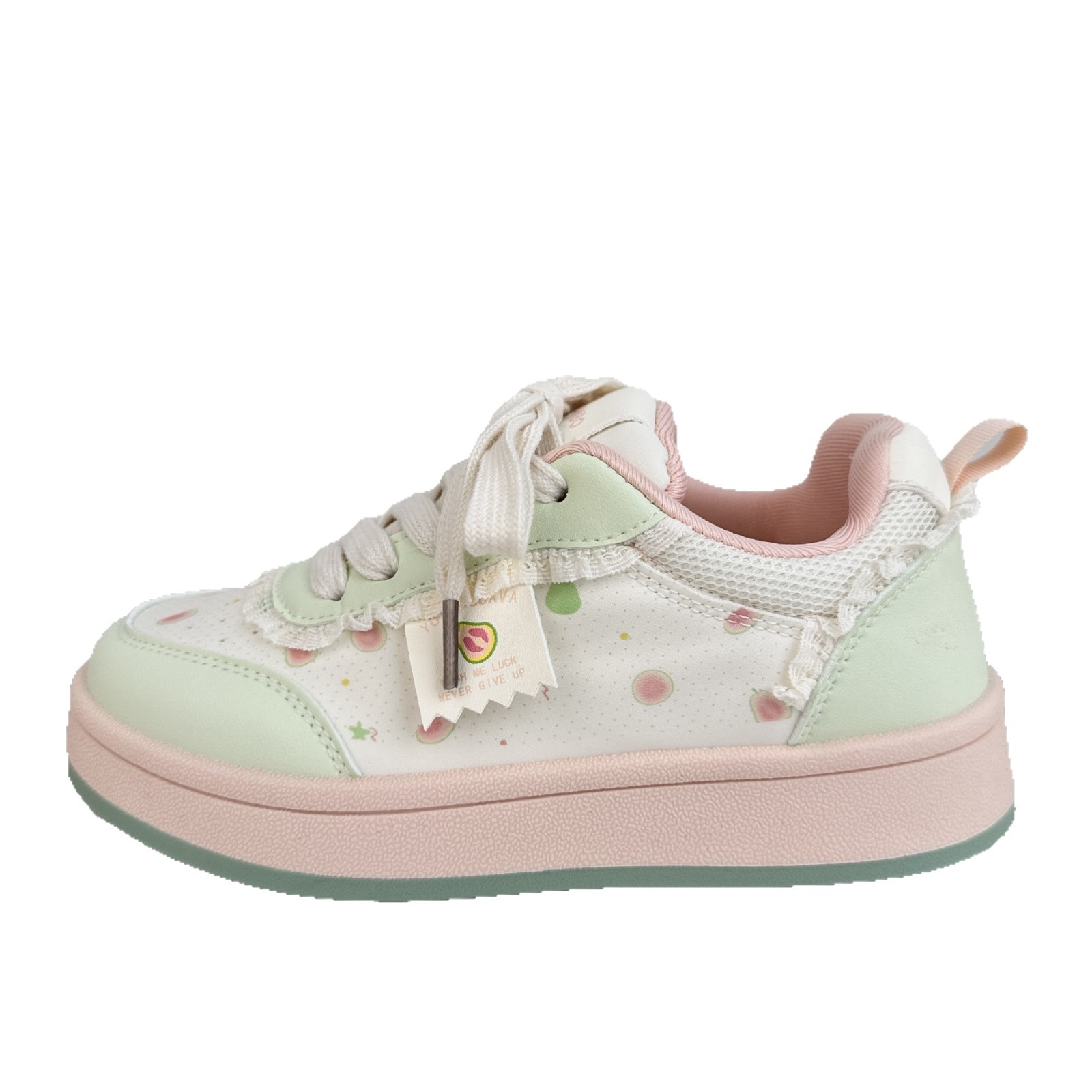 Farbo Bear impresión de verano delgada zapatos blancos versátiles zapatos de pan zapatos de mujer 2025 nuevos zapatos de skate casuales