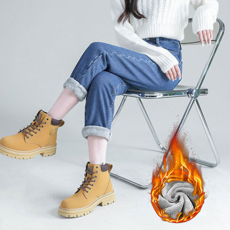 加绒保暖牛仔裤女宽松直筒秋冬百搭复古高腰加厚老爹哈伦萝卜裤子