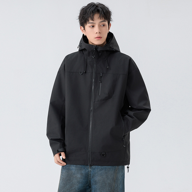 NASA纯色山系户外防风防水冲锋外套情侣款春季新款潮牌登山服夹克|undefined