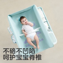 批发新生儿多功能储物实木森木可优比尿布台婴儿护理台折叠婴儿床