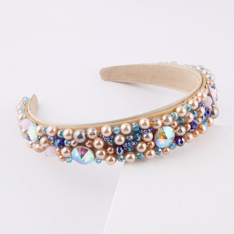 Headwear Classification Baroque Sponge Broad-rim Pearl Rhinestone Headband