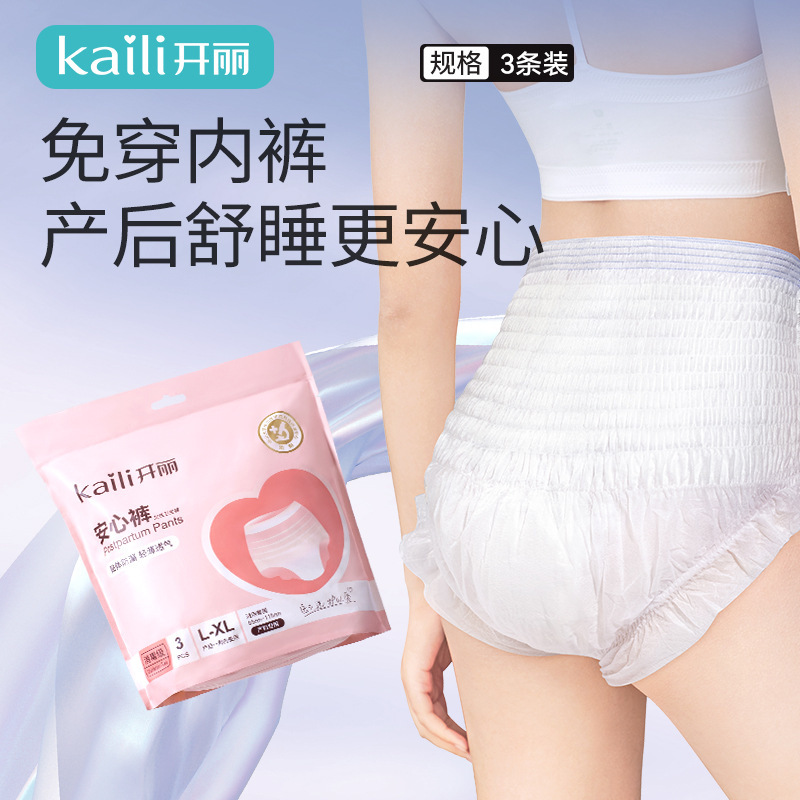 Kaili 快適パンツ マタニティパジャマタイプ 産褥専用パンツタイプ 生理用ナプキン 3枚入|undefined