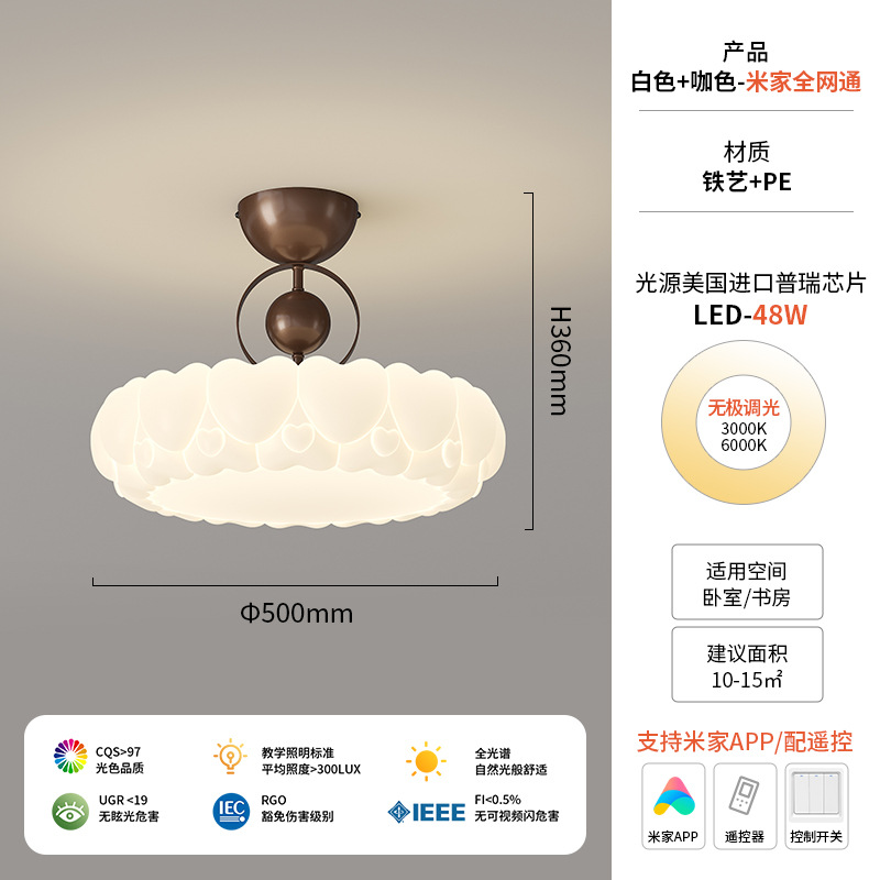Diga lámpara de techo de dormitorio francés estudio de dormitorio de crema medieval diseño de lámpara de mariposa simple protección ocular de espectro completo