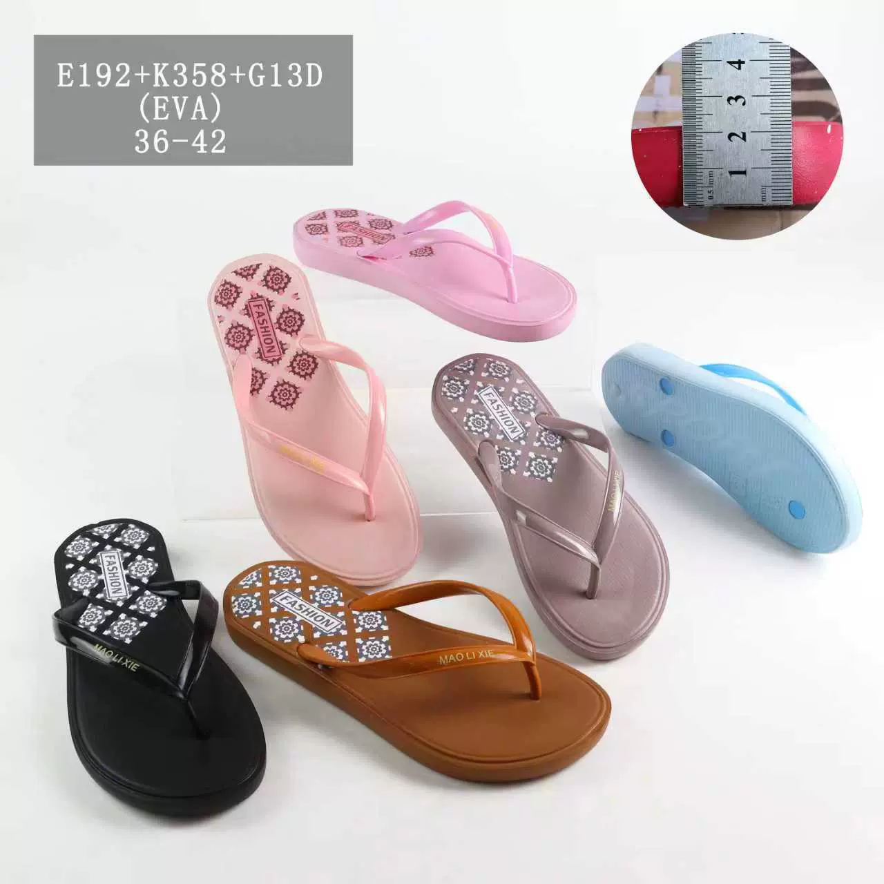 新款外贸印花橡胶时尚潮流夏季浴室外穿拖鞋平底夹脚沙滩人字拖