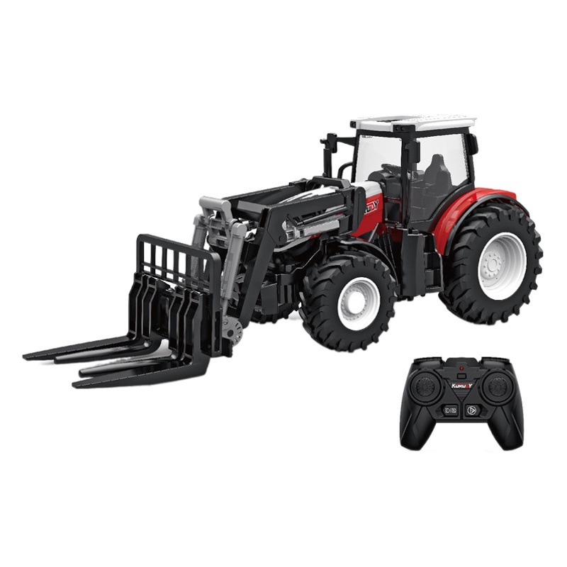 Vehículo de ingeniería de granjero de juguete eléctrico transfronterizo 2,4g control remoto inalámbrico de carga de 6 canales vehículo de carga de tractor grande