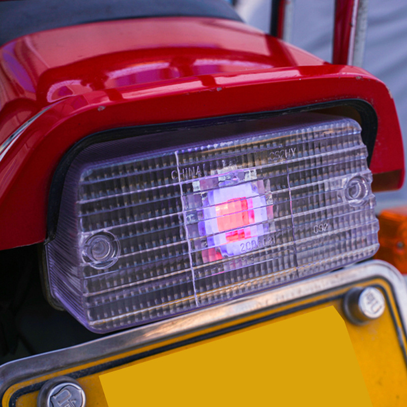 Motorcycle Colorful Brake Light Angel Eye Flashing Tail Light Electric Vehicle Led Brake Flashing Rear Tail Light Anti-Collision