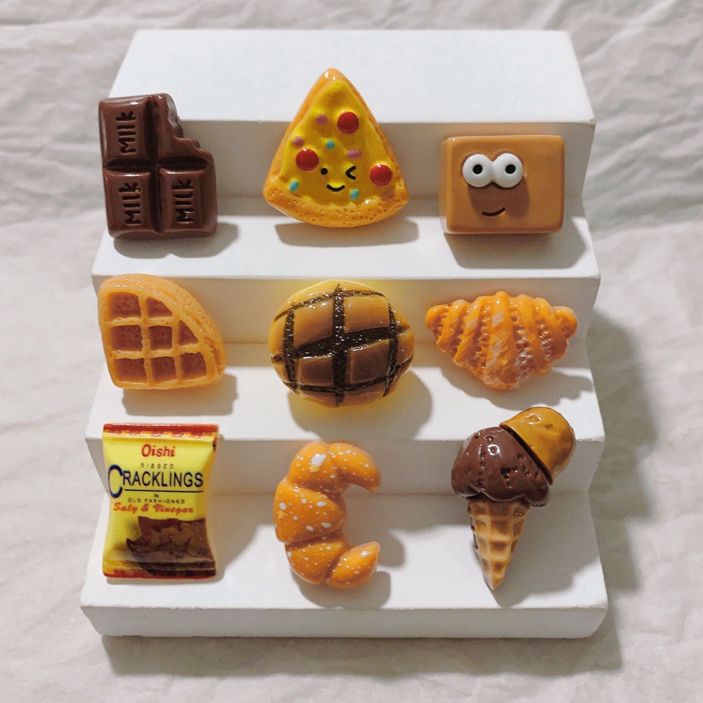 빵 사탕 액세서리 음식 전화 케이스 DIY 물 컵 냉장고 스티커 PVC 피자 동굴 신발 버클 수지 액세서리