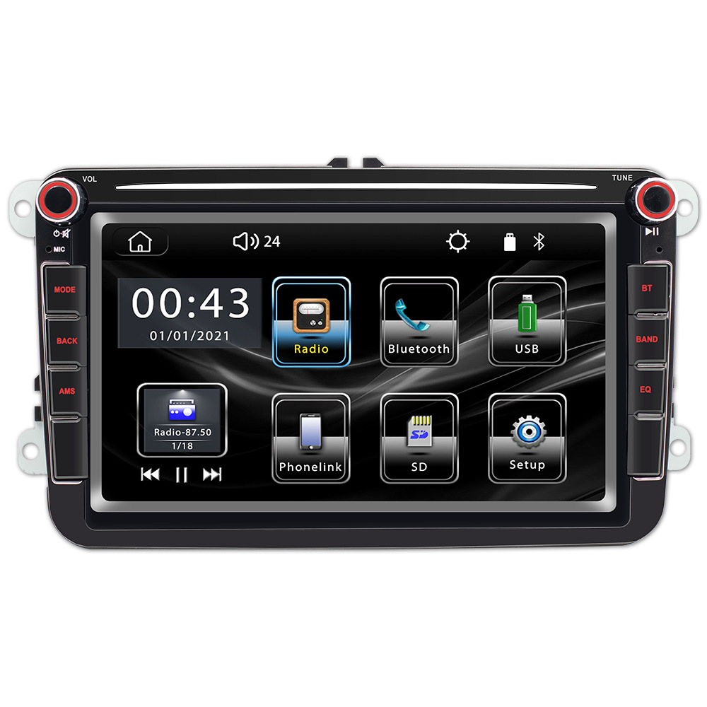 Nueva Apple carplay Android Internet 8 pulgadas coche MP5 Bluetooth tarjeta U disco Radio para Volkswagen