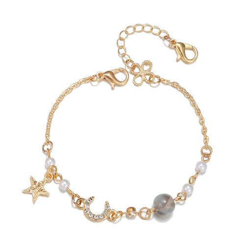 Cross-border best-selling creative star, moon, bow tie anti-loss chain, fashionable rope pendant chain