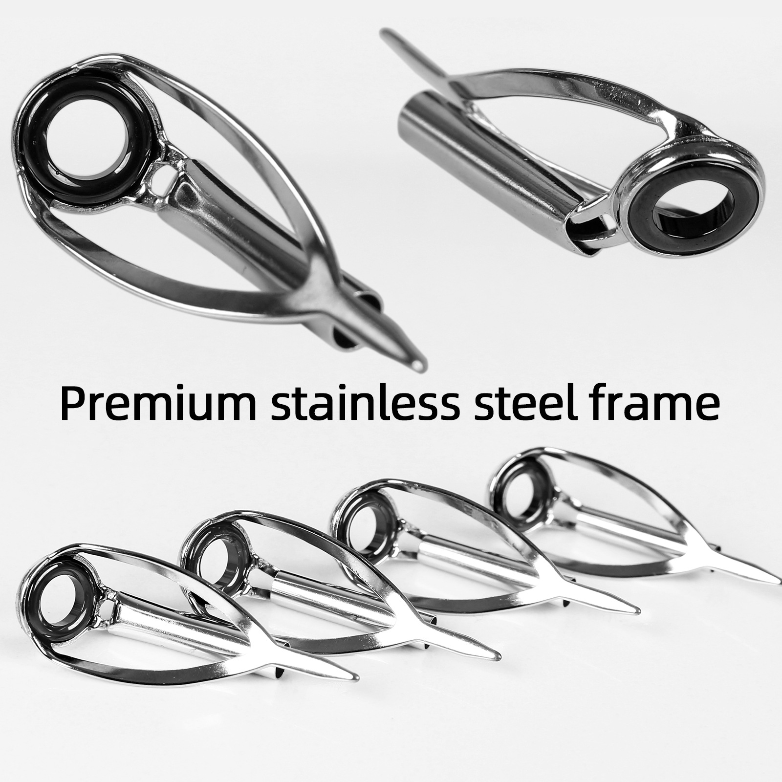 10 40 pesca tipo de unión anti-devanado varilla punta guía anillo kit Luya Rod mar Rod tiro largo anillo superior guía frontal línea de los ojos