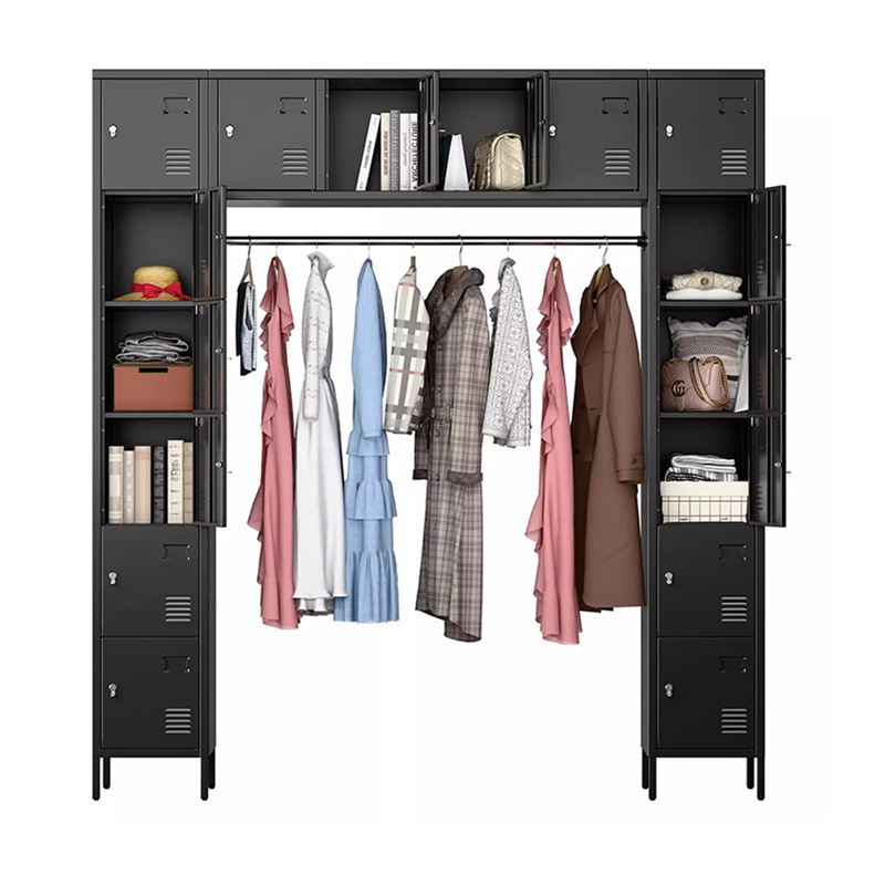 Amazon Hot Sale Lockers de 16 puertas vestuario de acero con gimnasio con vestuario de pies altos vestuario de garaje