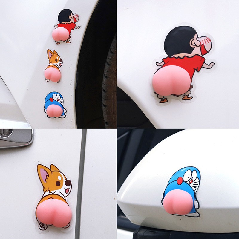 Tiktok Trending Super Cute Little New Butt Squeeze Stress Relief Vent Soft Rubber Car Anti-Collision Phone Case Accessory