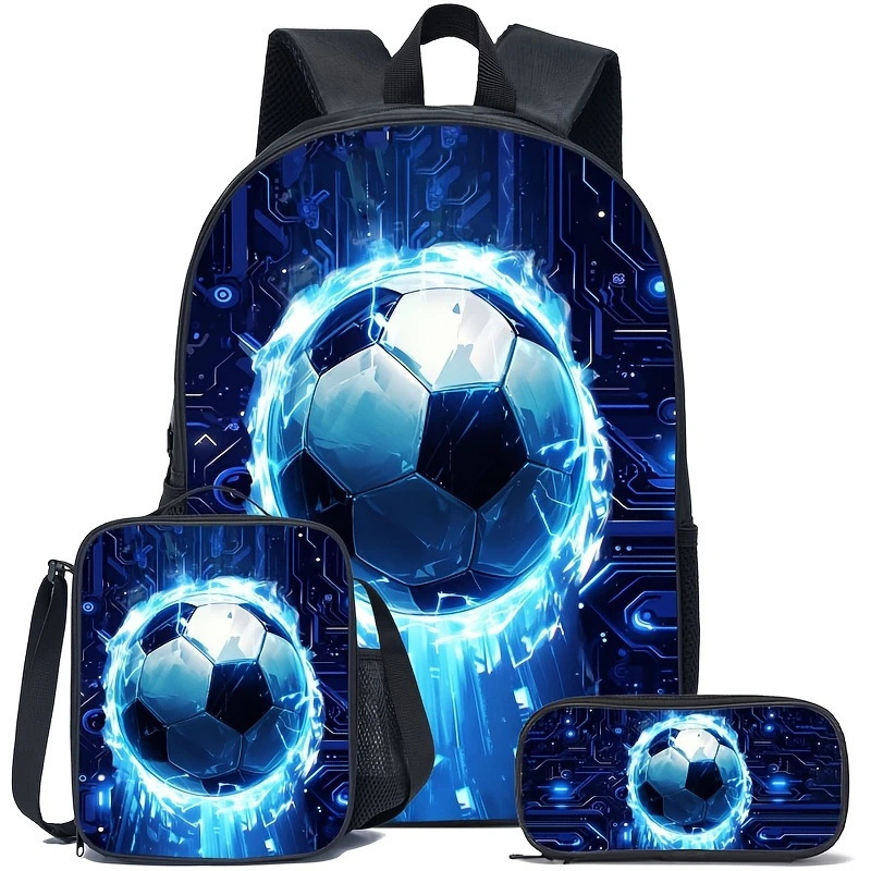 Mochila impresa de venta caliente transfronteriza, mochila escolar para estudiantes de primaria y secundaria, mochila de gran capacidad, bolso, estuche para lápices, juego de tres piezas