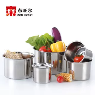 不锈钢味盅 调料缸辣椒罐调味罐加厚味盅盖味盅批发