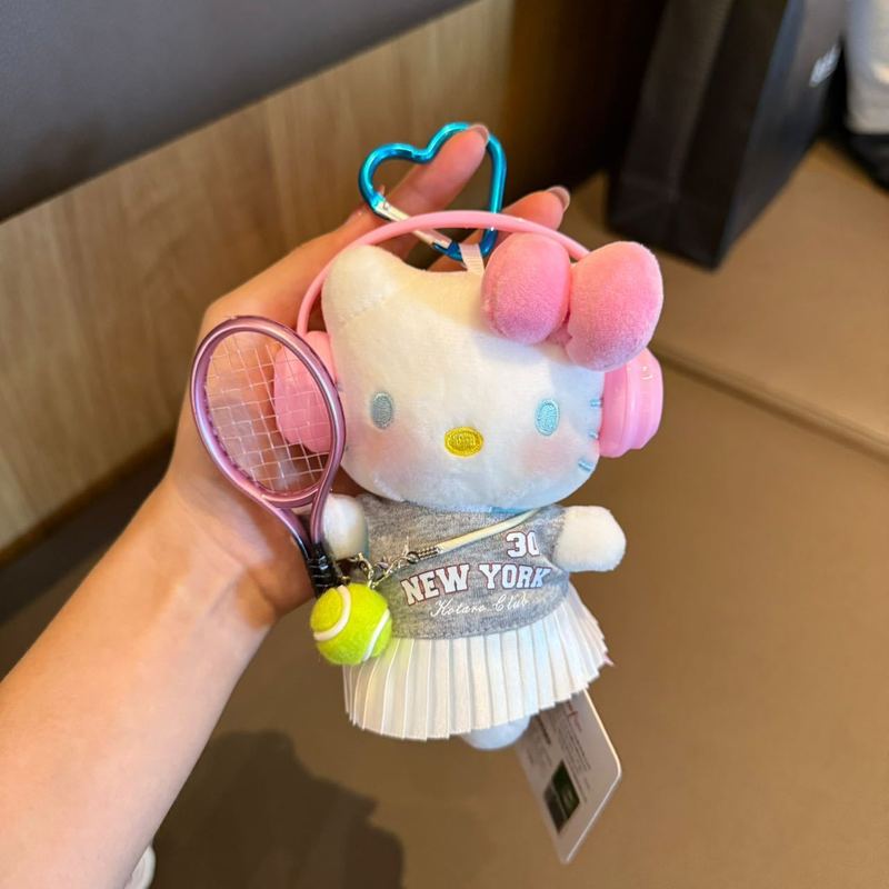正版kt挂件HelloKitty三丽鸥毛绒公仔玩偶钥匙扣可爱包挂饰礼物|undefined