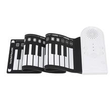 跨境乐器49键手卷钢琴儿童初学入门硅胶便携折叠电子琴厂家批发