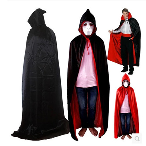 Halloween cloak cosplay children cloak black cape clothing cloak adult black red two-sided cloak