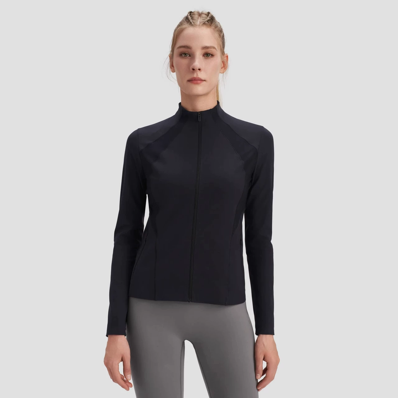 Новый стиль стройный воротник для йоги куртка для осенних видов спорта фитнес йога топы для женщин спортивная куртка для женщин на открытом воздухе