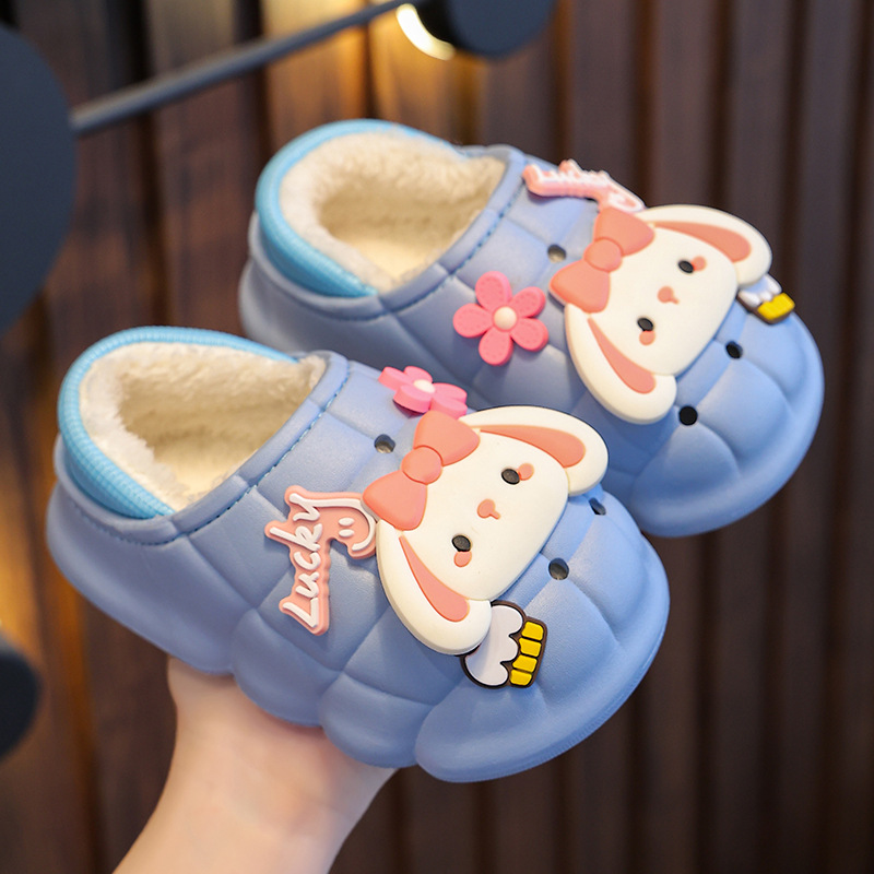 Zapatillas de algodón para niños de invierno niños y niñas cálido forro polar impermeable antideslizante bebé 1-3 años 2 zapatillas de felpa para bebés