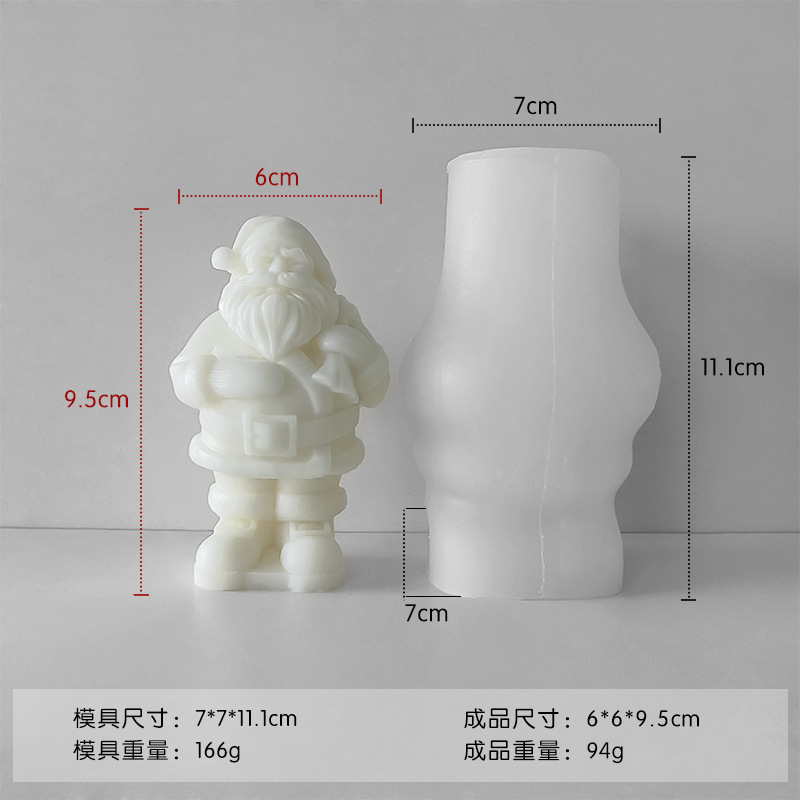 Jiahuimei Santa Claus silicona molde DIY Navidad artesanal aromaterapia fragante piedra mano regalo vela molde