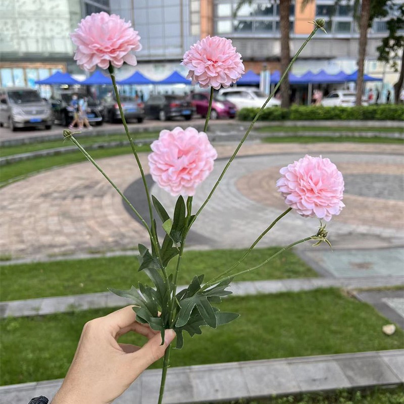 Simulación del Día de San Valentín rosa fabricante 3 sola rama multi-cabeza rosa decoración de la boda flor falsa al por mayor