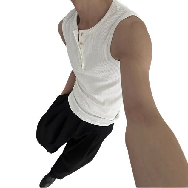 25SS [Original] American Street High Sense Henry Collar Sports Vest Summer Island Holiday Beach Wind