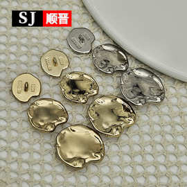 HXB6442高级感金属熔岩纽扣不规则特色坑面毛呢大衣西装时尚小香