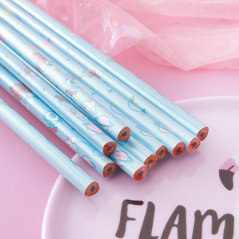 Lápices de caja de alto valor Papelería creativa Herramientas de escritura para estudiantes Práctica de caligrafía Lápiz de madera Lápiz triangular circular