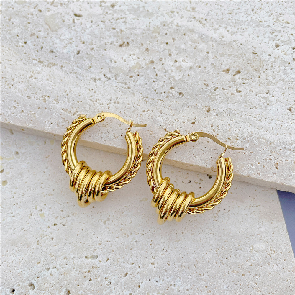 Fashion Geometric Stainless Steel Plating Earrings 1 Pair