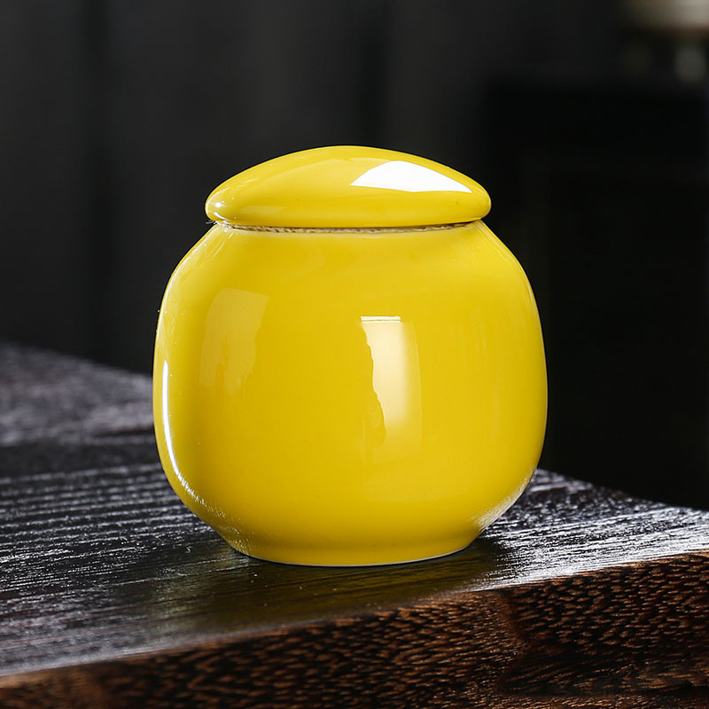 JI陶瓷迷你茶叶罐小号便携随身旅行密封罐子防潮红茶绿茶包装盒通