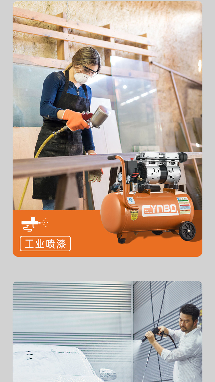Arrow Leopard Oil-Free Silent Air Compressor 220V Four-Pole Copper Wire Mobile Small Air Compressor Auto Repair Air Pump
