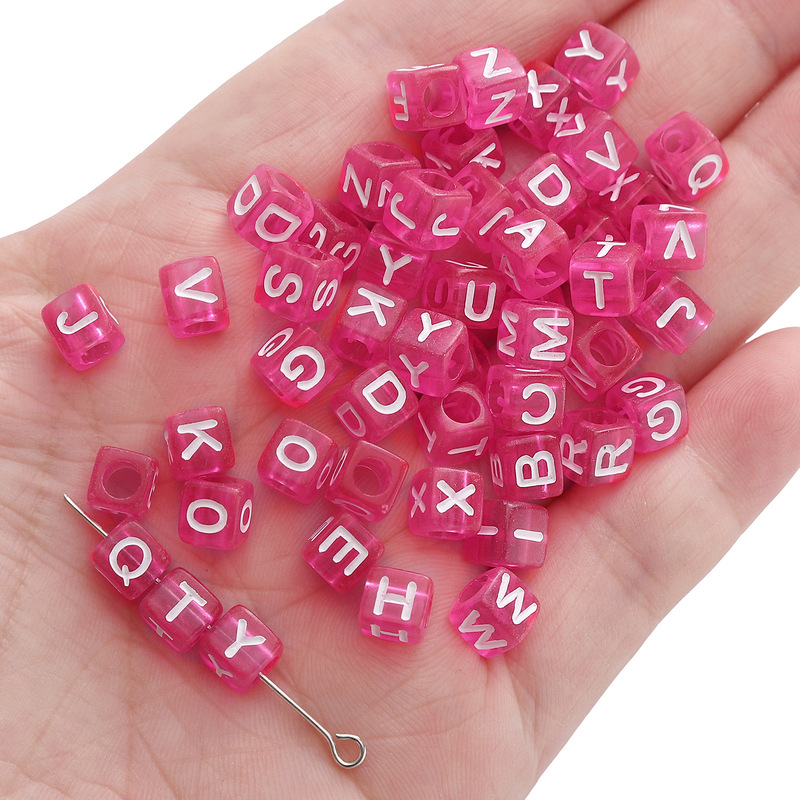 アクリル数字英字ビーズ手作りDIYセット子供ビーズアクセサリーアクセサリー散珠四角いビーズ|undefined