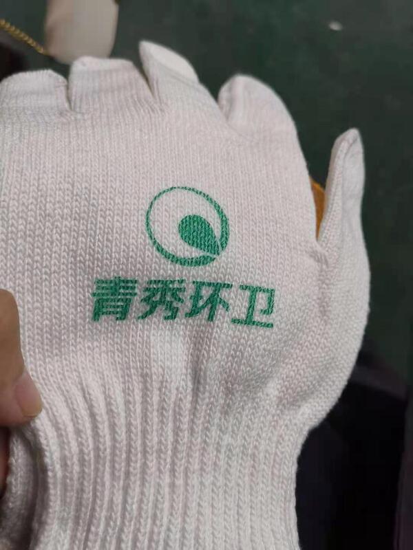 糸手袋綿糸手袋の仕事はナイロン白色糸手袋工場の耐摩耗性労働卸売り労働保護手袋を厚くする|undefined
