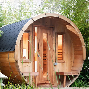 Modern 4-6 People Outdoor Finnish Dry Steam Sauna Red Cedar Garden Landscape Electric Control Panel Pine Fir Spruce