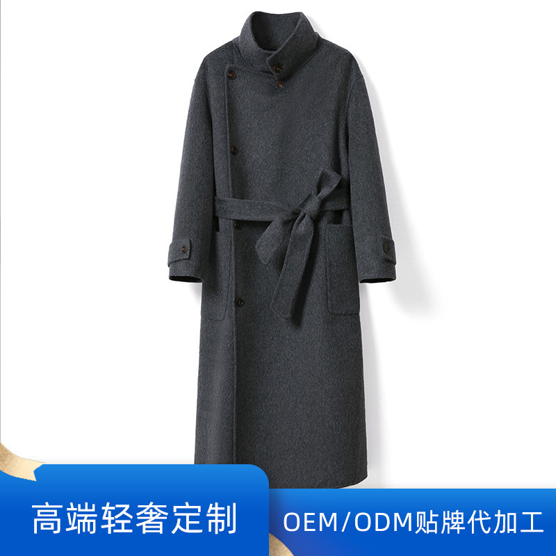 2026 Autumn and Winter New Korean Style Mulberry Silk Coat Casual Woolen Coat Women's Camel Wool Double-Sided Woolen Coat