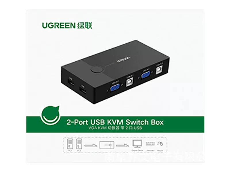 VGA KVM-переключатель 绿联 30357 с 2 портами USB