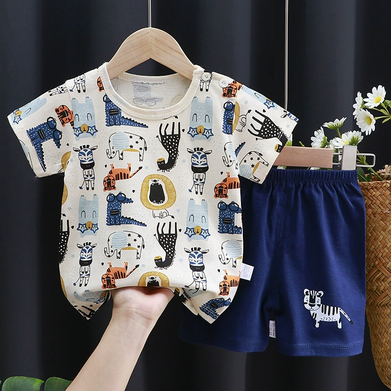 Комплект из тонкого хлопка для детей, рукава, футболка с коротким рукавом