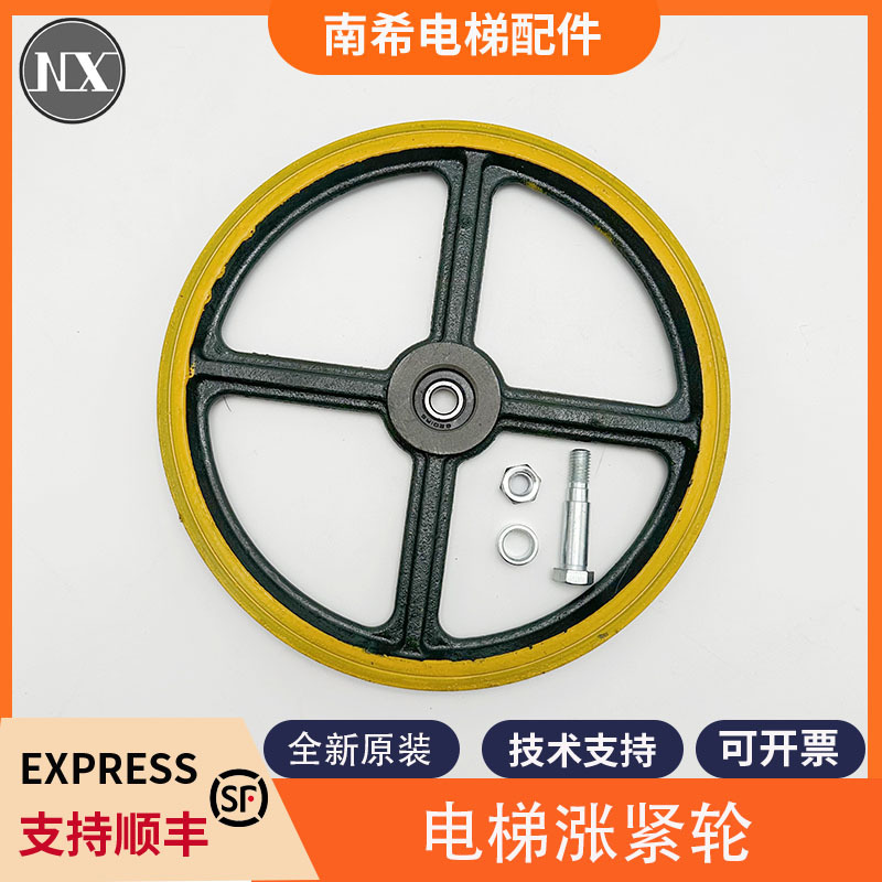 电梯涨紧轮 涨紧装置轮子外径250轴承6201适用三菱东芝奥的斯限速