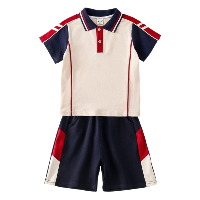 Summer Pure Cotton Primary School Students First Grade Summer New Two-Piece Suit Kindergarten Uniform Class Uniform Large Class Graduation Uniform