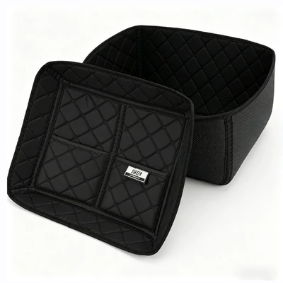 Motorcycle trunk Inner Pad Upgrade Three Boxes - 45l-tail-box-lined-with-checkered-black-line-sweer-logo