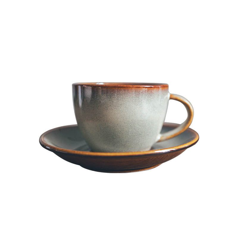 LZ vintage horno de esmalte de la tarde taza de té café latte de alta apariencia Garland Taza taza de café de cerámica y platillo traje