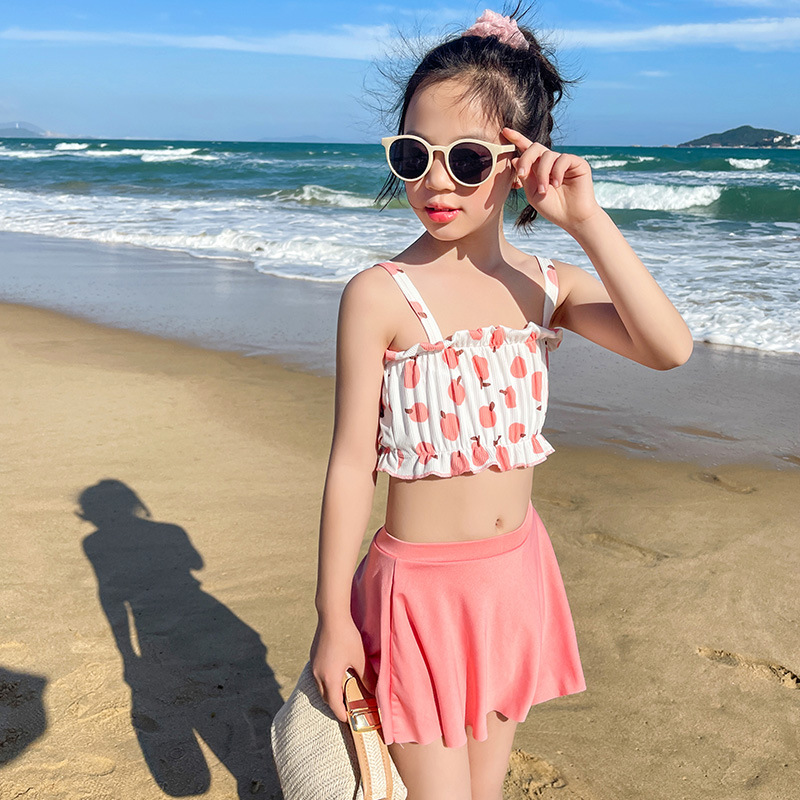 Traje de baño para niños niñas nuevos boxeadores divididos estilo falda niños de 5-9 años Traje de baño para niñas estudiante ventas directas de fábrica