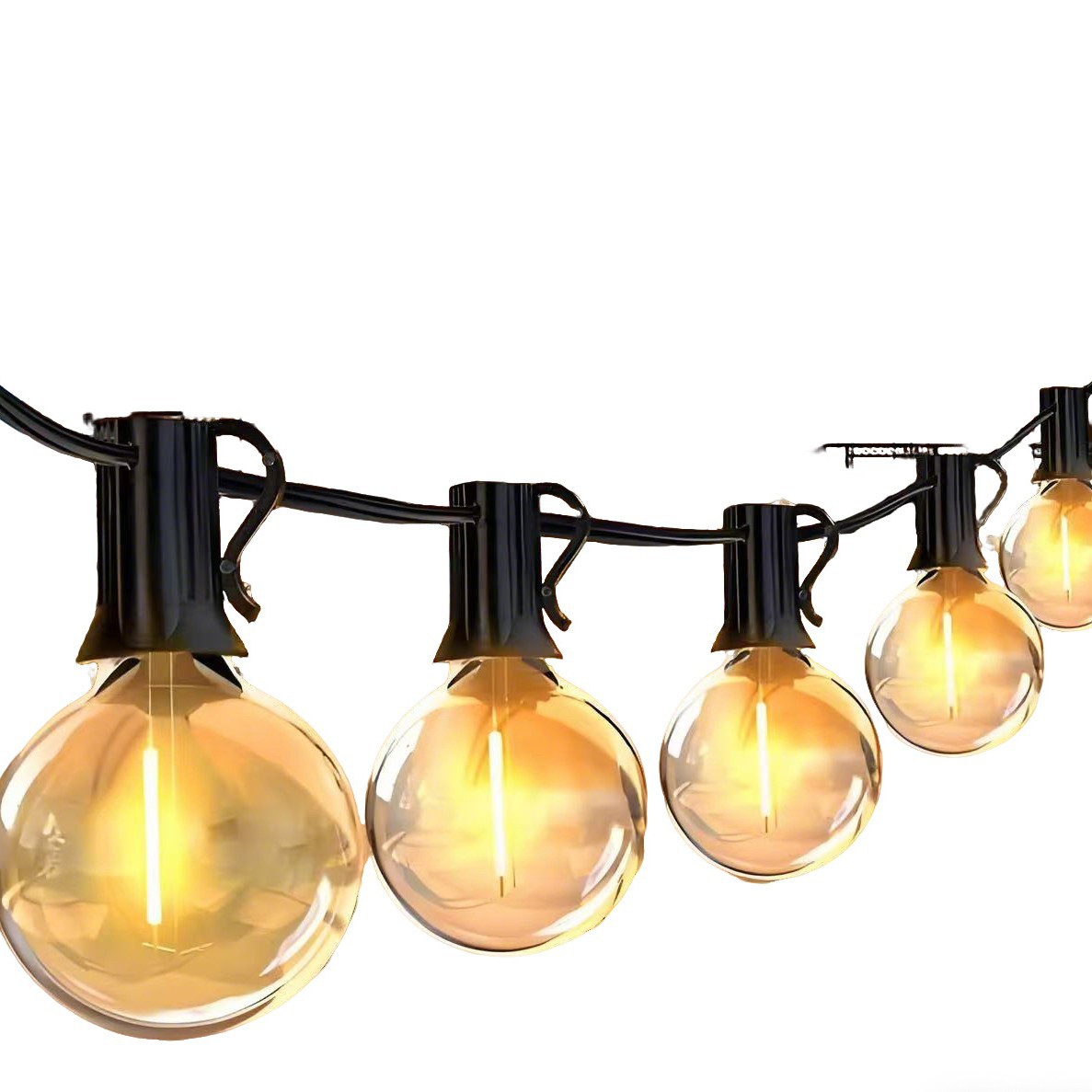 Transfronterizos G40 string LED al aire libre agua string luz solar G40 Euro enchufable luz de camping al aire libre