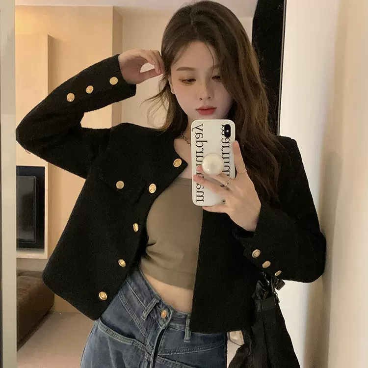 加厚短款小香风外套女2025秋冬新款法式高级感炸街气质百搭上衣潮