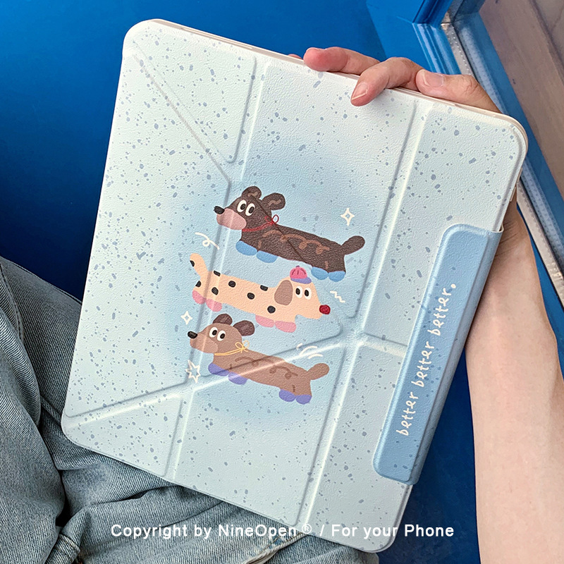 Original Icelandic Blue Dachshund Magnetic Separation Suitable for New iPad Air Protective Case Pro/Mini/Air/