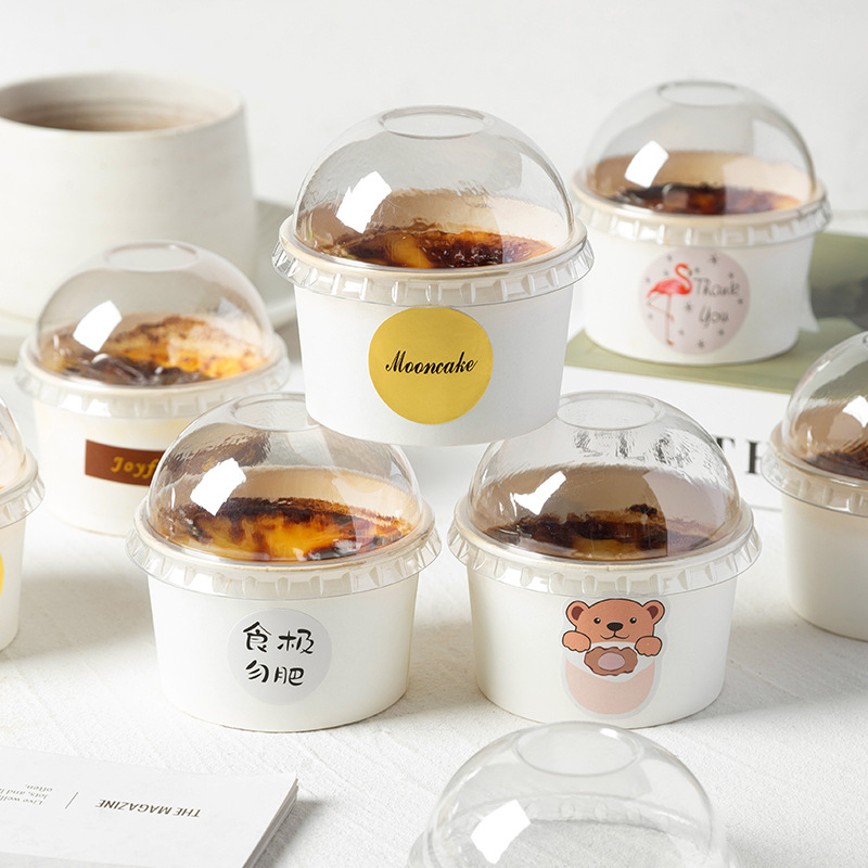 Taro puree baked milk box cup cupcake packaging high temperature resistant puff pastry dessert pudding packaging and baking