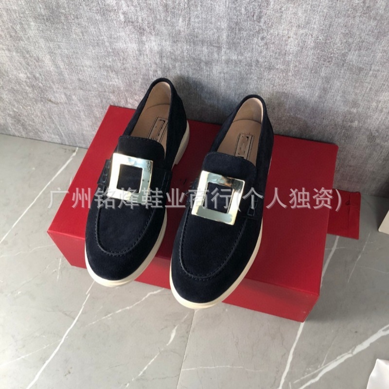 圆头绒面乐福鞋复古英伦风金属扣单鞋舒适休闲时尚百搭耐磨透气女|undefined