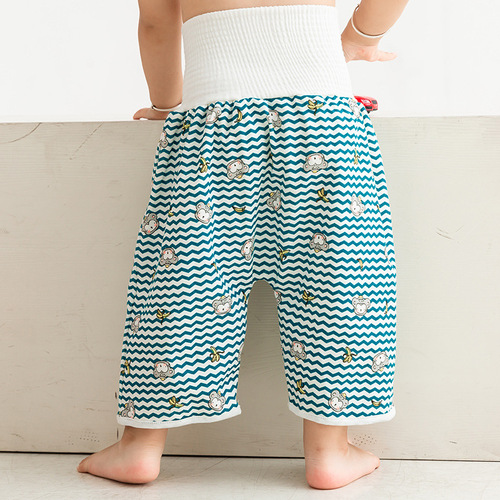 Baby diaper pants waterproof and leak-proof washable baby belly protection children's changing pad diaper pants learning pants anti-bedwetting cotton